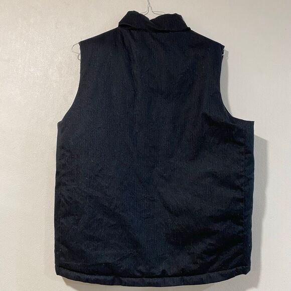 Reversible Puffer Vest Black & Gray | Men’s/Unisex Quilted Zip Up Winter Sleevel - Picture 4 of 6